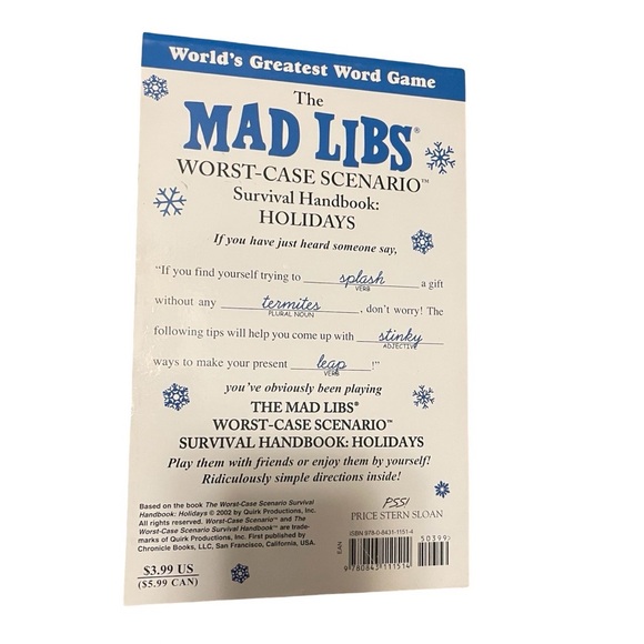 Other - Worst-Case Scenario Book Party Mad Libs